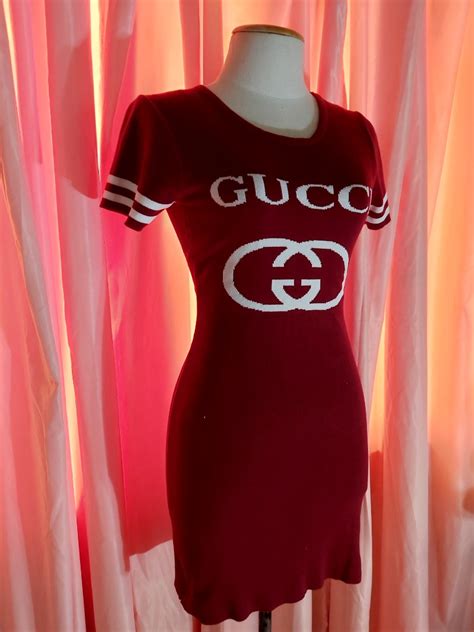 green red and black gucci dress|Gucci bodycon dress.